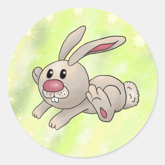 Run rabbit run  ronde sticker (Voorkant)