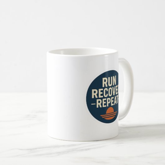 Run. Recover. Repeat. – Running Lifestyle Mug Koffiemok (Voorkant rechts)