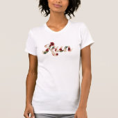 RUN Retro Type  rustiek Hibiscuspatroon T-shirt (Voorkant)