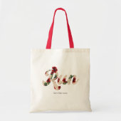 RUN Retro Type  rustiek Hibiscuspatroon Tote Bag (Voorkant)