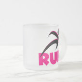 RUN Roze Matglas Koffiemok (Voorkant rechts)