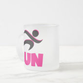 RUN Roze Matglas Koffiemok (Voorkant links)