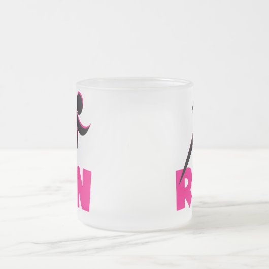 RUN Roze Matglas Koffiemok (Center)