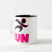 RUN Roze Tweekleurige Koffiemok (Voorkant links)