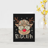 Run Rudolph Santa's Reindeer Christmas Camo Boys T Kaart (Gele Bloem)