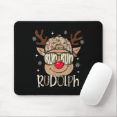 Run Rudolph Santa's Reindeer Christmas Camo Boys T Muismat (Met muis)