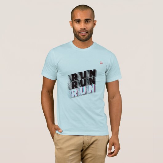RUN RUN RUN Men’s Gym Motivation T-Shirt (Voorkant volledig)