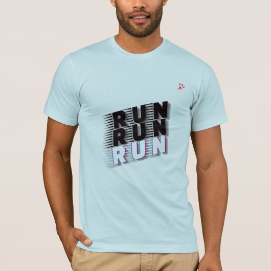 RUN RUN RUN Men’s Gym Motivation T-Shirt (Voorkant)