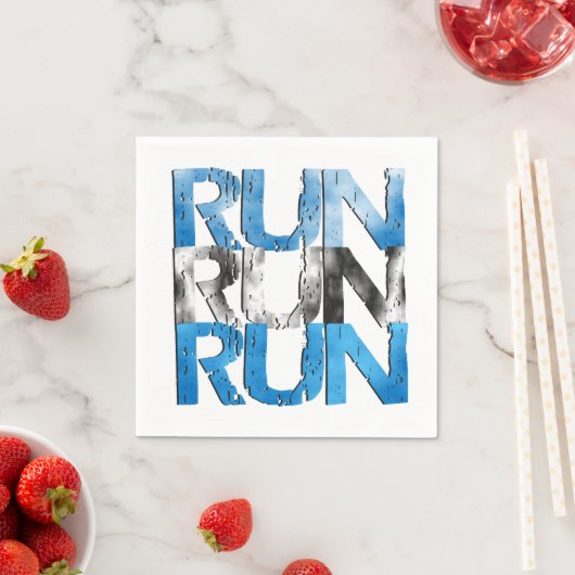Run run - run - Runner themed Paper Napkins Servetten (Insitu)