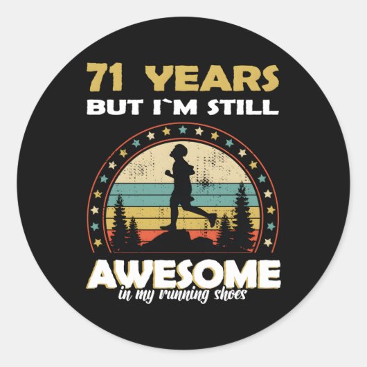 Run Runner Geweldige 71 Ronde Sticker (Voorkant)