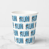 RUN Runner - Typografische Papieren kopjes Bekers (Achterkant)
