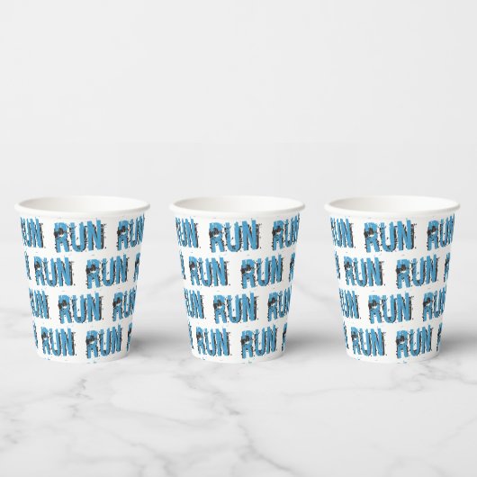 RUN Runner - Typografische Papieren kopjes Bekers (Multi)