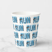 RUN Runner - Typografische Papieren kopjes Bekers (Voorkant)
