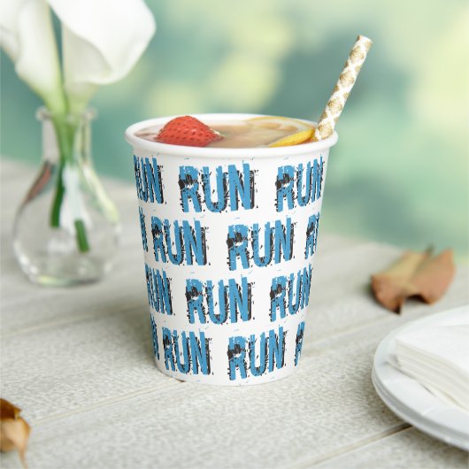 RUN Runner - Typografische Papieren kopjes Papieren Bekers (Insitu)