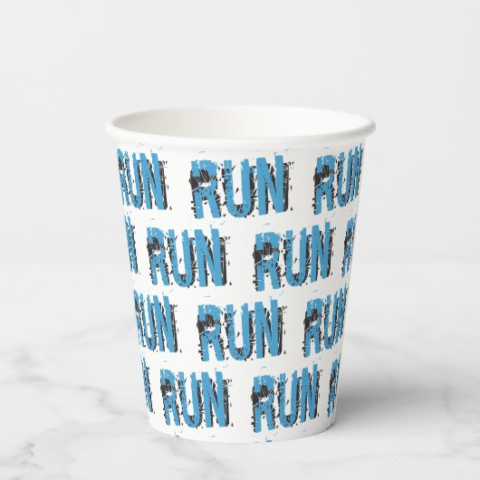 RUN Runner - Typografische Papieren kopjes Papieren Bekers (Achterkant)