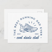 Run running cool papa club beste loper grappige qu feestdagenkaart (Voorkant / Achterkant)