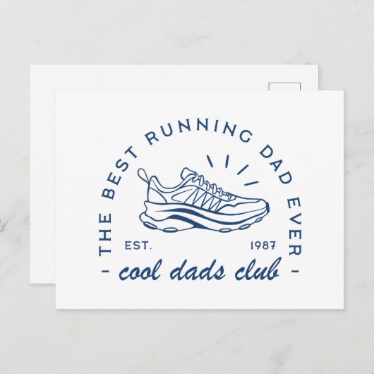 Run running cool papa club beste loper grappige qu feestdagenkaart (Voorkant / Achterkant)