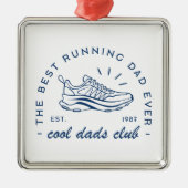 Run running cool papa club beste loper grappige qu metalen ornament (Voorkant)