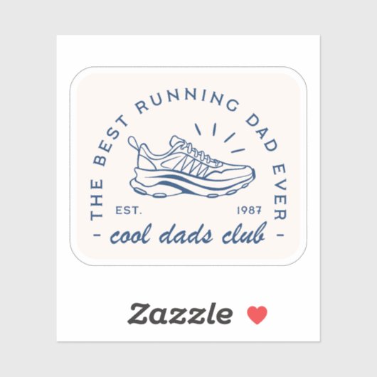 Run running cool papa club beste loper grappige qu sticker (Vel)