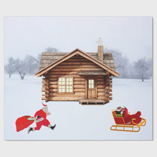 Run, Santa Wrapping Paper Cadeaupapier (Vlak)
