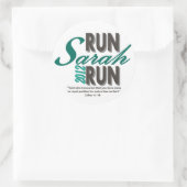 Run Sarah Run Ronde Sticker (Tas)
