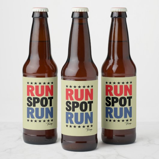 Run Spot Run Trump 2024 Bier Etiket (Flessen)