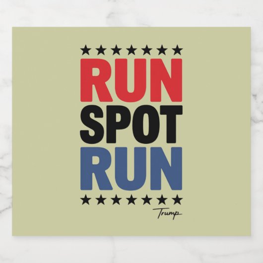 Run Spot Run Trump 2024 Bier Etiket (Enkel label)