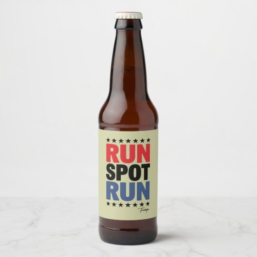 Run Spot Run Trump 2024 Bier Etiket (Voorkant)