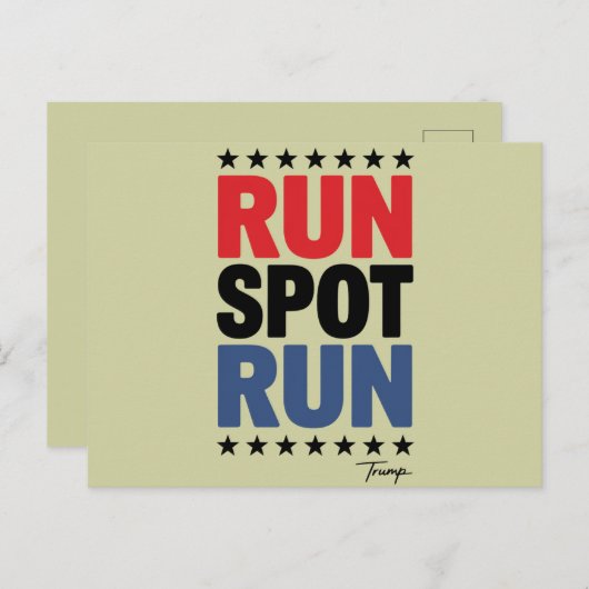Run Spot Run Trump 2024 Briefkaart (Voorkant / Achterkant)
