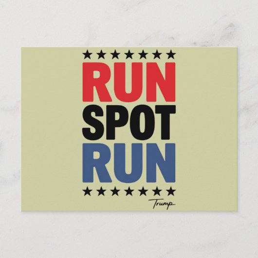 Run Spot Run Trump 2024 Briefkaart (Voorkant)