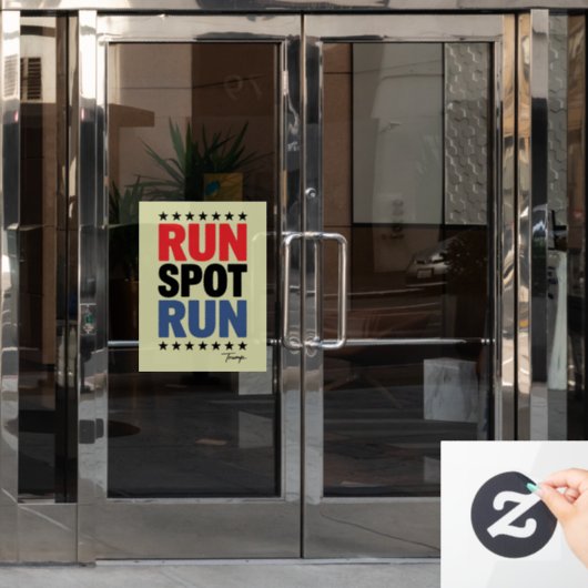 Run Spot Run Trump 2024 Raamsticker (Kantoordeur)