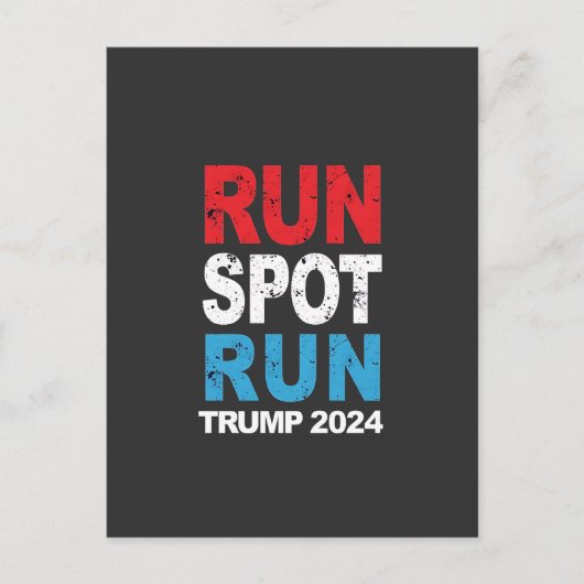 Run Spot Run Trump 2024 Trump Vance verkiezing Briefkaart (Voorkant)