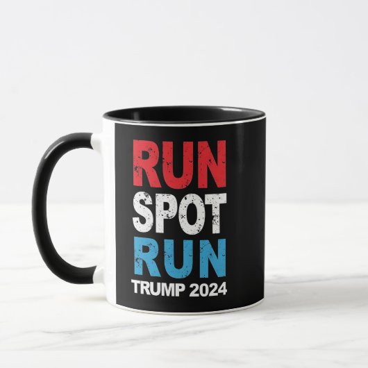 Run Spot Run Trump 2024 Trump Vance verkiezing Mok (Links)