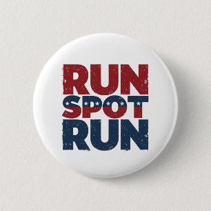 Run Spot Run Trump 2024 Trump Vance verkiezing Ronde Button 5,7 Cm