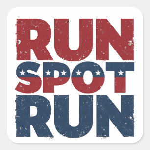Run Spot Run Trump 2024 Trump Vance verkiezing Vierkante Sticker