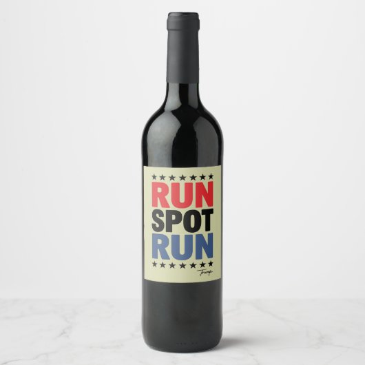 Run Spot Run Trump 2024 Wijn Etiket (Voorkant)