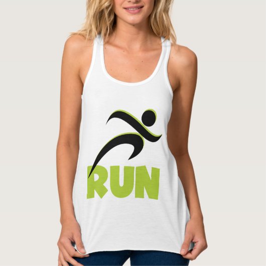 RUN Spring Green Fitness Running Tanktop (Voorkant)