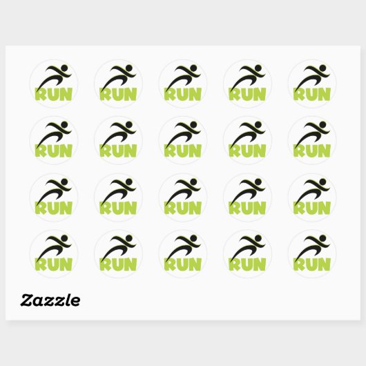 RUN Spring Green Ronde Sticker (Vel)