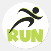 RUN Spring Green Ronde Sticker (Voorkant)