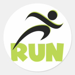 RUN Spring Green Ronde Sticker