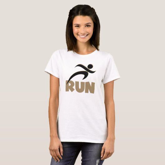 RUN Tan Fitness T-shirt (Voorkant volledig)