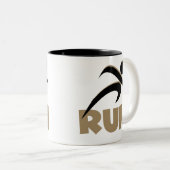 RUN Tan Tweekleurige Koffiemok (Voorkant rechts)
