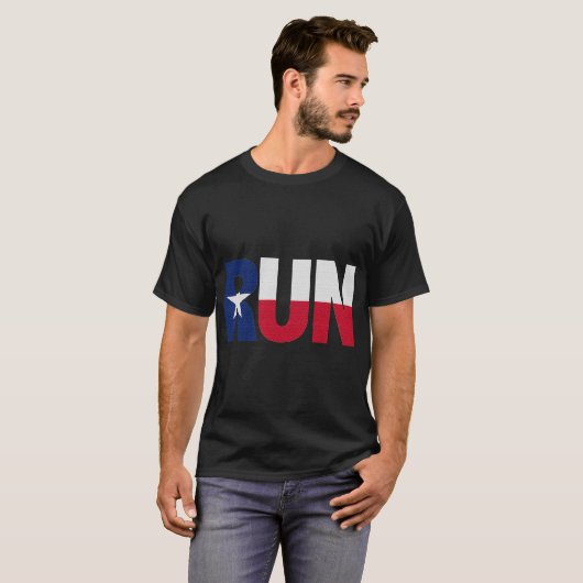 Run Texas Pride Running Motivation Graphic T-shirt (Voorkant volledig)