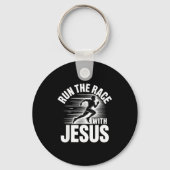 Run The Race With Jesus Motivational Quote  Sleutelhanger (Voorkant)