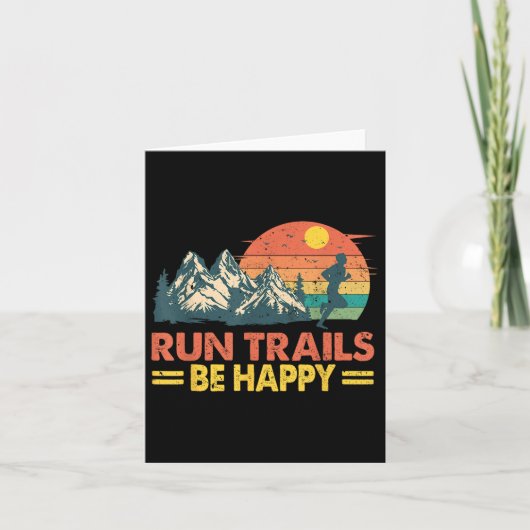 Run Trails Be Happy Mountain Runner Oefening Runne Kaart (Voorkant)