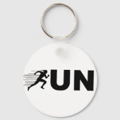 RUN Typografie Hardlopen Design | Minimalistische  Sleutelhanger (Voorkant)