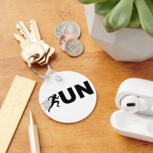 RUN Typografie Hardlopen Design Minimalistische Sleutelhanger
