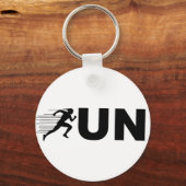 RUN Typografie Hardlopen Design | Minimalistische  Sleutelhanger (Voorkant)