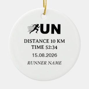 RUN Typografie Hardlopen Ontwerp Minimalistische Keramisch Ornament