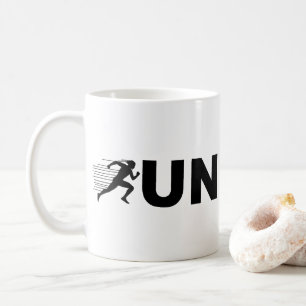 RUN Typografie Hardlopen Ontwerp   Minimalistische Koffiemok